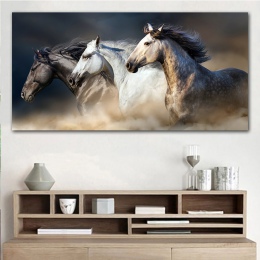 GOODECOR do biegania konia płótno ścienne zwierząt plakat artystyczny obrazy do salonu wystrój domu płótno ścienne drukuj malars