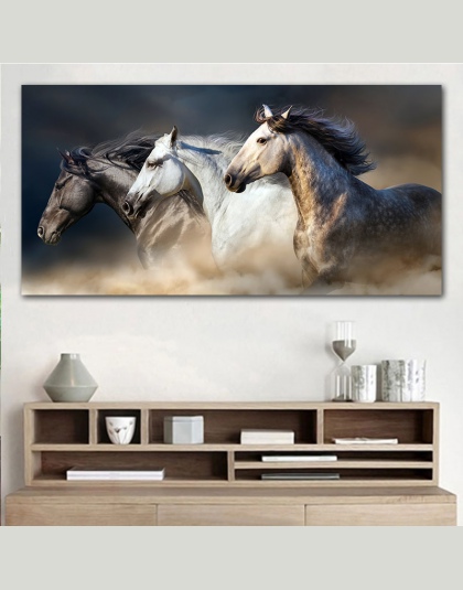 GOODECOR do biegania konia płótno ścienne zwierząt plakat artystyczny obrazy do salonu wystrój domu płótno ścienne drukuj malars