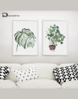 Akwarela roślin liści plakat drukuj dekoracja ścienna z krajobrazem obraz na płótnie do salonu wystrój domu dekoracja kaktusa