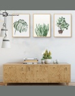 Akwarela roślin liści plakat drukuj dekoracja ścienna z krajobrazem obraz na płótnie do salonu wystrój domu dekoracja kaktusa