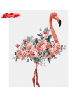Obraz olejny numerów kwiat farba akrylowa obraz ścienny Flamingo obraz kolorowanie według numerów na płótnie Home Decor