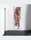 QKART Wall Art malarstwo na płótnie zwierząt obraz zwierząt drukuje plakat na stoi koń do salonu wystrój domu nie rama