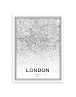 Czarny biały niestandardowy mapa świata Paris London nowy jork plakaty Nordic salon obrazy na ścianę Home Decor obrazy na płótni