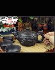 Autentyczne 4 sztuk Kung Fu zestaw herbaty [1 czajnik + 3 kubki] 360 ml smoka czajnik zaparzaczem Yixing czajniki ręcznie Zisha 