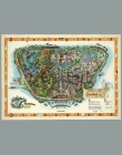 Stany zjednoczone parku rozrywki Disneyland ręcznie rysowane mapa Retro matowy papier pakowy plakat naklejki ścienne obrazy z pr