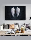 Anime skrzydła anioła Wall Art na płótnie anioł Feather ziemi skrzydła kreatywny obrazy na ścianie obraz do salonu wystrój