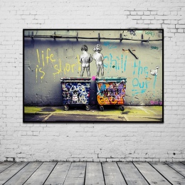 Banksy Graffiti Art streszczenie obraz na płótnie plakaty i reprodukcje "życie jest krótkie schłodzić kaczka" płótno ścienne ozd