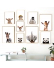 Nordic plakaty i reprodukcje słoń Zebra żyrafa Panda Koala zwierzęta obraz ścienny na płótnie obrazy ścienne dla dzieci wystrój 