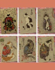 W stylu Vintage Retro anime plakat-japoński samuraj kot tatuaż kot-plakaty cudi plakat/w stylu Vintage domu ściany naklejka do w