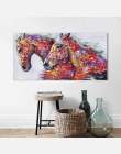 Artisan Wall obraz obraz olejny na płótnie zwierząt drukuj do salonu wystrój domu dwa działa koń bez ramki