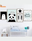 Obraz na płótnie Wall Art drukuj korona Panda zwierząt Nordic Style dekoracje dla dzieci plakaty i reprodukcje ścienne zdjęcia d