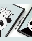 Obraz na płótnie Wall Art drukuj korona Panda zwierząt Nordic Style dekoracje dla dzieci plakaty i reprodukcje ścienne zdjęcia d
