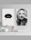 Styl charakter supermodelka Kate Moss Sexy usta życie jest żart dla Lijst reprodukcje na płótnie plakaty ścienne Home Decor