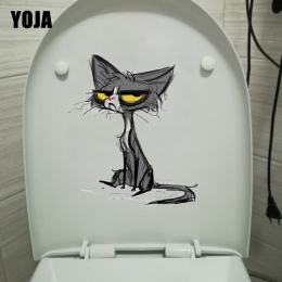 YOJA 18.9*22.5 CM Grumpy Cat Cartoon Art dekoracja ścienna do pokoju naklejki osobowości wc naklejki T1-0152