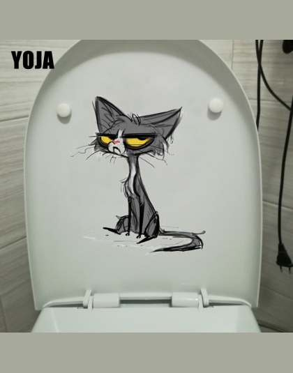 YOJA 18.9*22.5 CM Grumpy Cat Cartoon Art dekoracja ścienna do pokoju naklejki osobowości wc naklejki T1-0152