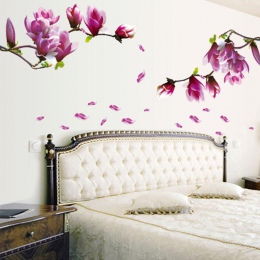 Kreatywny pcv naklejki ścienne świeże Magnolia naklejki dla salon sypialnia telewizja tle tapety duże zdejmowane DIY sztuki deko