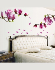 Kreatywny pcv naklejki ścienne świeże Magnolia naklejki dla salon sypialnia telewizja tle tapety duże zdejmowane DIY sztuki deko