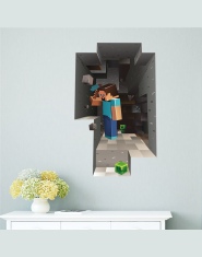 Naklejki ścienne minecraft 3D dla dzieci do pokoju  na ścianę fototapety plakat obraz