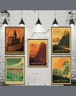W stylu Vintage plakat Harry Potter hogwart ekspresowe ulica pokątna Hogsmeade ścienne z papieru Kraft plakaty filmowe wystrój d