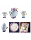 Cartoon piękna i bestia zestaw herbaty Mrs Potts czajniczek + Chip kubek + cukiernica + płyta mleko do kawy czajnik garnek kubek
