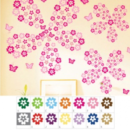 108 małe kwiaty + 6 kolorowy motyle naklejki ścienne piękne naklejki lodówka szafa wc łazienka dekoracje ścienne z PVC