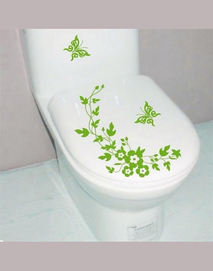 Motyl sztuczne kwiaty łazienka naklejki ścienne domu tapeta dekoracyjna naklejki ścienne do toalety dekoracyjna naklejka wystrój