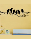 Nowy czarny ptaki na gałęzi drzewa naklejki ścienne do salonu naklejki ścienne do pokoju dla sztuki naklejki do dekoracji wnętrz