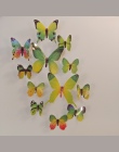 Anpro 12 sztuk/partia 3D motyl Rainbow naklejki ścienne lodówka naklejka Art kolorowe tapety na TV do salonu tapeta dekoracyjna