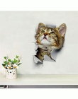 Sprytny kot pies Wc naklejki do dekoracji domu Diy Funny Cartoon zwierząt Wc ścienne Art żywe 3d obroża dla kociaka pieska Safar