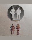 3D lustro naklejki śmieszne WC toaleta drzwi wejściowe znak mężczyźni kobiety łazienka DIY naklejki ścienne naklejki Bar Home De