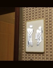 3D lustro naklejki śmieszne WC toaleta drzwi wejściowe znak mężczyźni kobiety łazienka DIY naklejki ścienne naklejki Bar Home De