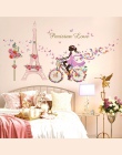 Romantyczny kwiatowy Fairy Swing naklejki ścienne dla dzieci dekoracja ścienna do pokoju sypialnia salon dzieci dziewczyny pokoj