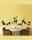 Piękne 6 czarny śliczne koty naklejki ścienne Moder kot naklejki ścienne dziewczyny winylowa dekoracja do domu Cute Cat salon dl