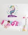 Śliczne Unicorn Flamingo naklejki ścienne dla dzieci pokoje dekoracja do sypialni dziewczęcej DIY plakat Cartoon zwierząt naklej