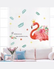 Śliczne Unicorn Flamingo naklejki ścienne dla dzieci pokoje dekoracja do sypialni dziewczęcej DIY plakat Cartoon zwierząt naklej