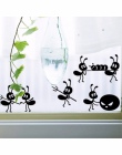 Cartoon czarne mrówki poruszać się naklejki ścienne dla dzieci pokoje Home szkło dekoracyjne okna dekoracji plakat Mural art nak
