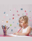Cartoon kolorowe 26 litery naklejki ścienne w formie alfabetu dla dzieci pokoje dla dzieci przedszkole Room Decor naklejki ścien