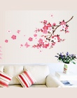 Nowy Muursticker pokój Peach Blossom kwiat motyl gorąca sprzedaż DIY nowoczesne naklejki ścienne Vinyl Art naklejki pokój Home D