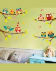 Cartoon sowa oddział naklejki ścienne dla dzieci pokój dzienny salon sypialnia home decor diy zwierząt naklejki ścienne plakaty 