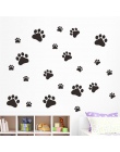 Cartoon pies kot Walking Paw Print naklejki ścienne dla dzieci pokoje naklejka dekoracji pokoju zwierząt domowych WallArt miska 