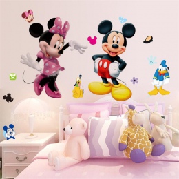 Mickey Mouse naklejki ścienne naklejki dekoracyjne dla dzieci chłopcy dziewczęta DIY sypialnia dekoracje ścienne naklejka Home m