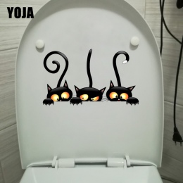 YOJA 23.9*14.2 CM czarownica kot śmieszne wc naklejki ścienne dla dzieci sypialnia naklejka Home Decoration T1-0051