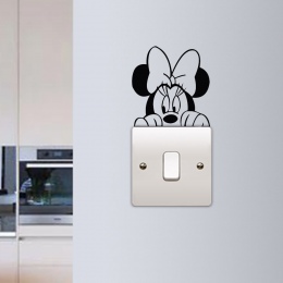 Minnie Mouse naklejki ścienne dzieci oświetlenie do pokoju dziecięcego przełącznik ścienny winylowa tablica naścienna Home Decor