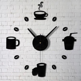 2017 kubki do kawy kuchnia Wall Art lustro zegar nowoczesny Design dekoracji wystrój domu naklejki ścienne dla pokoju gościnnego