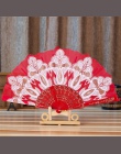 Letnie kursy języka! of chiński/hiszpański styl taniec wesele koronki jedwabiu składany ręczny wentylator kwiatowy prezent kolor