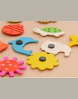24 sztuk/partia kolorowe śliczne zwierzęta drewniane naklejka na magnes na lodówkę nowość śmieszne lodówka dekoracji dla dzieci 