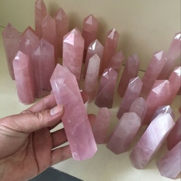 40-50mm kamień naturalny różowy różowe kryształki kwarcowe różdżka punkt uzdrowienie wysokiej jakości kamień mineralny kolekcja 