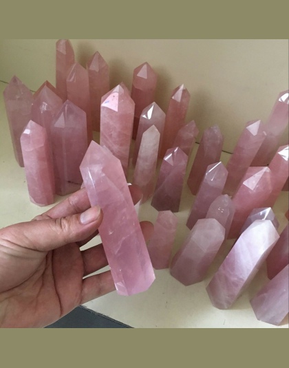 40-50mm kamień naturalny różowy różowe kryształki kwarcowe różdżka punkt uzdrowienie wysokiej jakości kamień mineralny kolekcja 