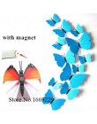 Gorąca sprzedaż 12 sztuk/partia 3d motyl magnesy na lodówkę wystrój domu dekoracyjne naklejki lodówka dekoracja pokoju