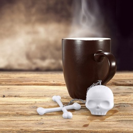 Unikalna konstrukcja czaszki silikonowy zaparzacz do herbaty nietoksyczny pirat sitko do herbaty fajne filtr do herbaty akcesori